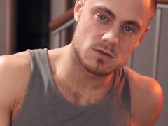 Sam Bishop strokes his big hairy cock
