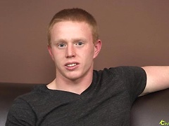 Red twink Brant wanking off dick