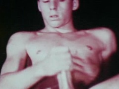 Skinny boy masturbates