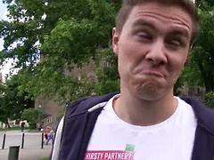 Handsome boy sucks for money