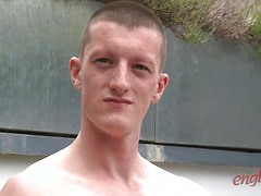 Young Straight Pup Nate Strips off & Shows off His Very Erect Uncut Cock & Hair Free Hole!