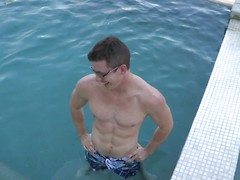 Hot jock Ellis plays with his cock