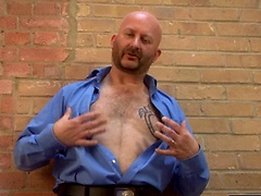 Bald bear Troy Scott jacking off