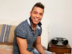 Michael jacking off his big uncut cock