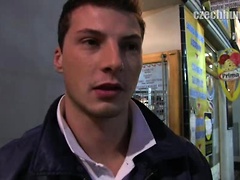 Brunette czech jacking off