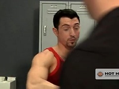 Spencer Fox gets a pounding from Jimmy Durano at the gym
