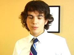 Straight school boy Logan jerks his huge dick while in his school uniform!