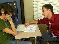 Kirk Cummings is helping Timo Garrett with math when he discovers what's been distracting him in class. He's been filling his notebook with 