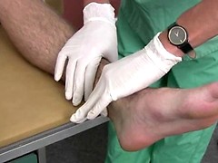 College boy visits the doctor for a sprained ankle but gets more than he bargained for.