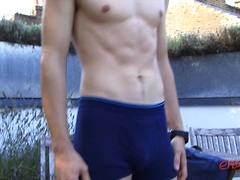 Young Straight Triple Jumper Jorge with a Perfectly Formed Rock Hard Uncut Erection!