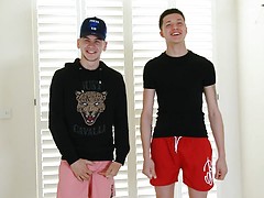 Young Straight Lad Marco Braid's 1st Ever Man Suck & it's Dominic's Huge Uncut Cock he Blows!