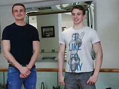 Straight Lads Finn & Charles Wank Each Others Big Uncut Cocks & Both their Cocks Explode!