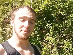Straight Young Horny Lad Finn Wanks his Uncut Cock in the Countryside & Shoots his load!