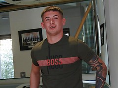 Straight Young Footballer Jack Shows off his Lean Body