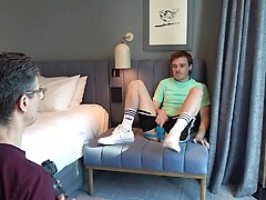 Wanking off my sexy mate Tim