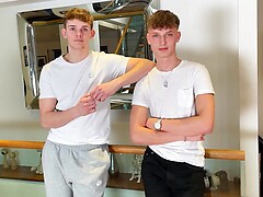 Straight Hunks Wank their Big Uncut Cocks Together & Shoot Cum Everywhere!